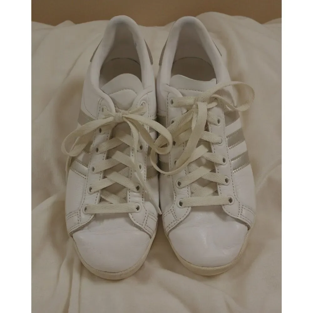Adidas Originals Coast Star White Silver Leather Sneakers Women's US 5.5 EE6521